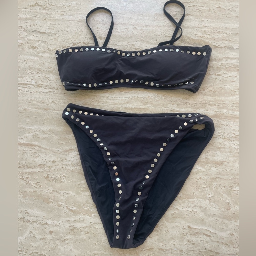 Dolce Vita black studded two piece swimsuit